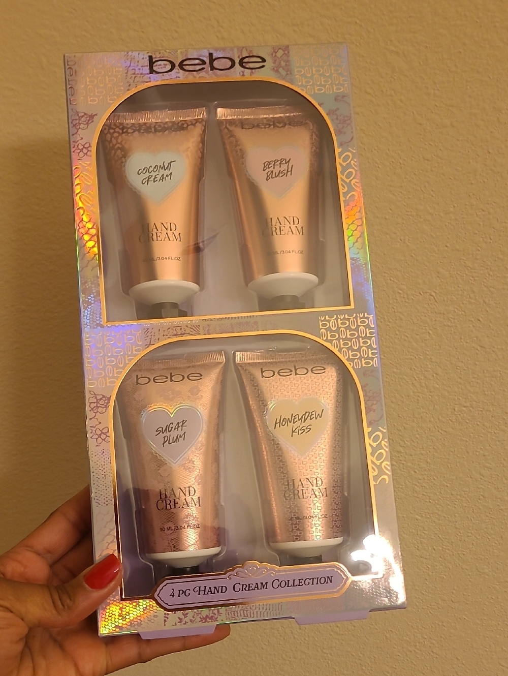 bebe Pink Shimmer 4-Piece Hand Cream Gift Set